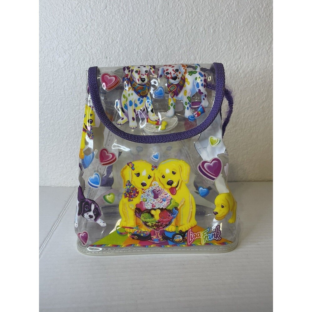 Rare Vintage Lisa Frank Clear Vinyl Backpack Glow in the Dark Casey & Caymus 90s